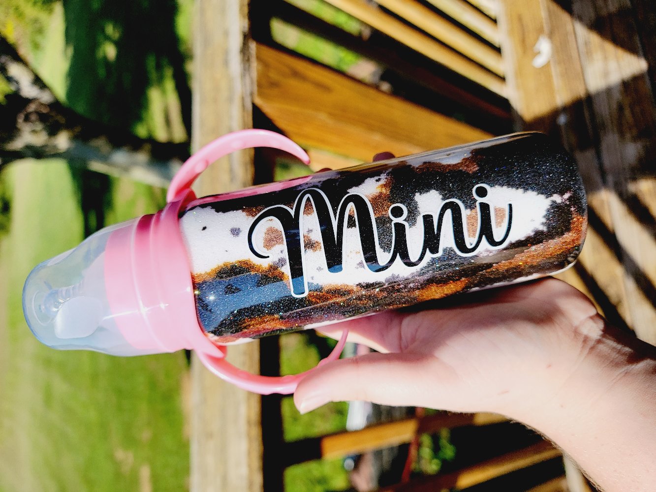 Glitter Cow Hide Mama Tumbler