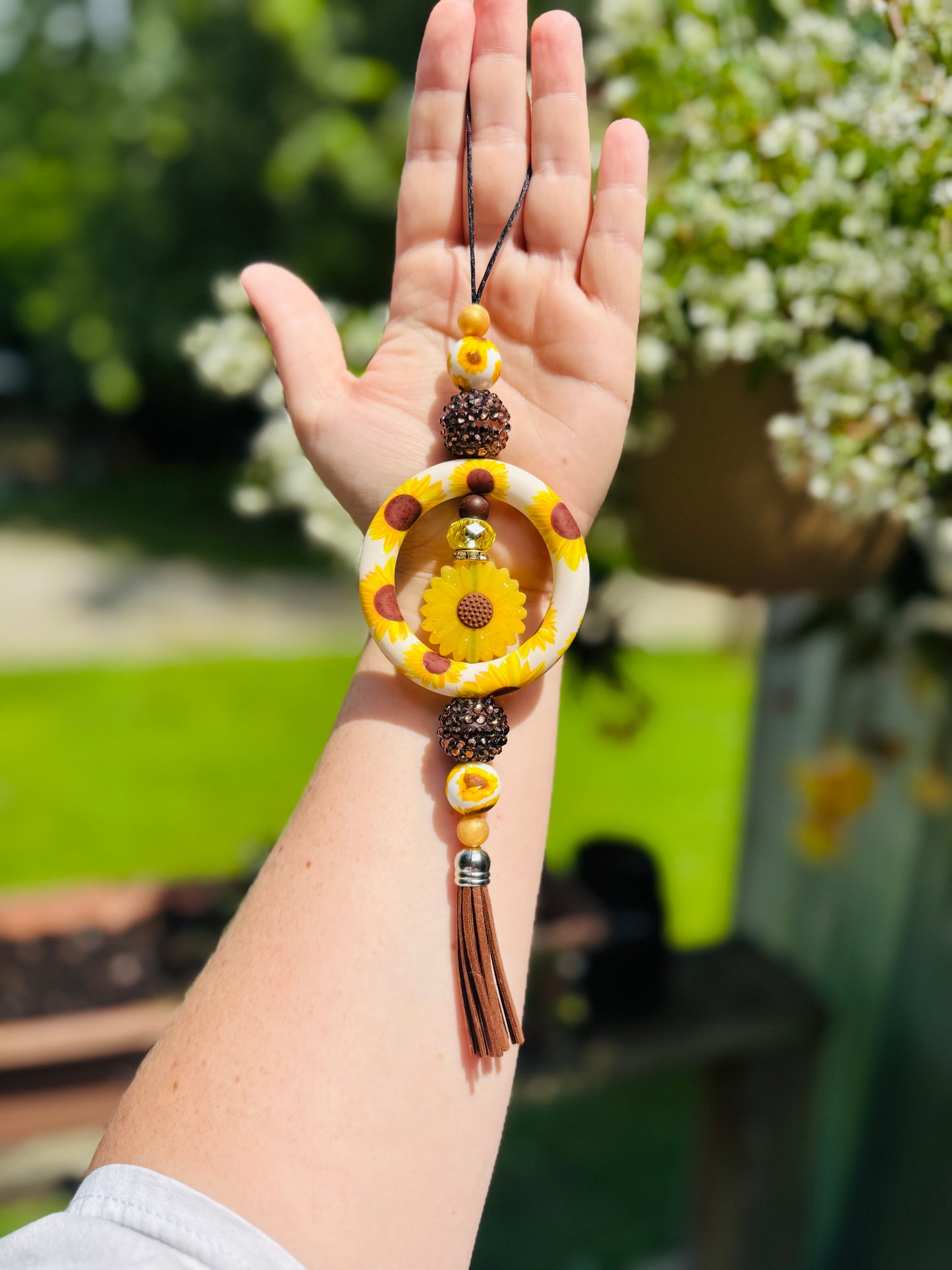 Sunflower car charm