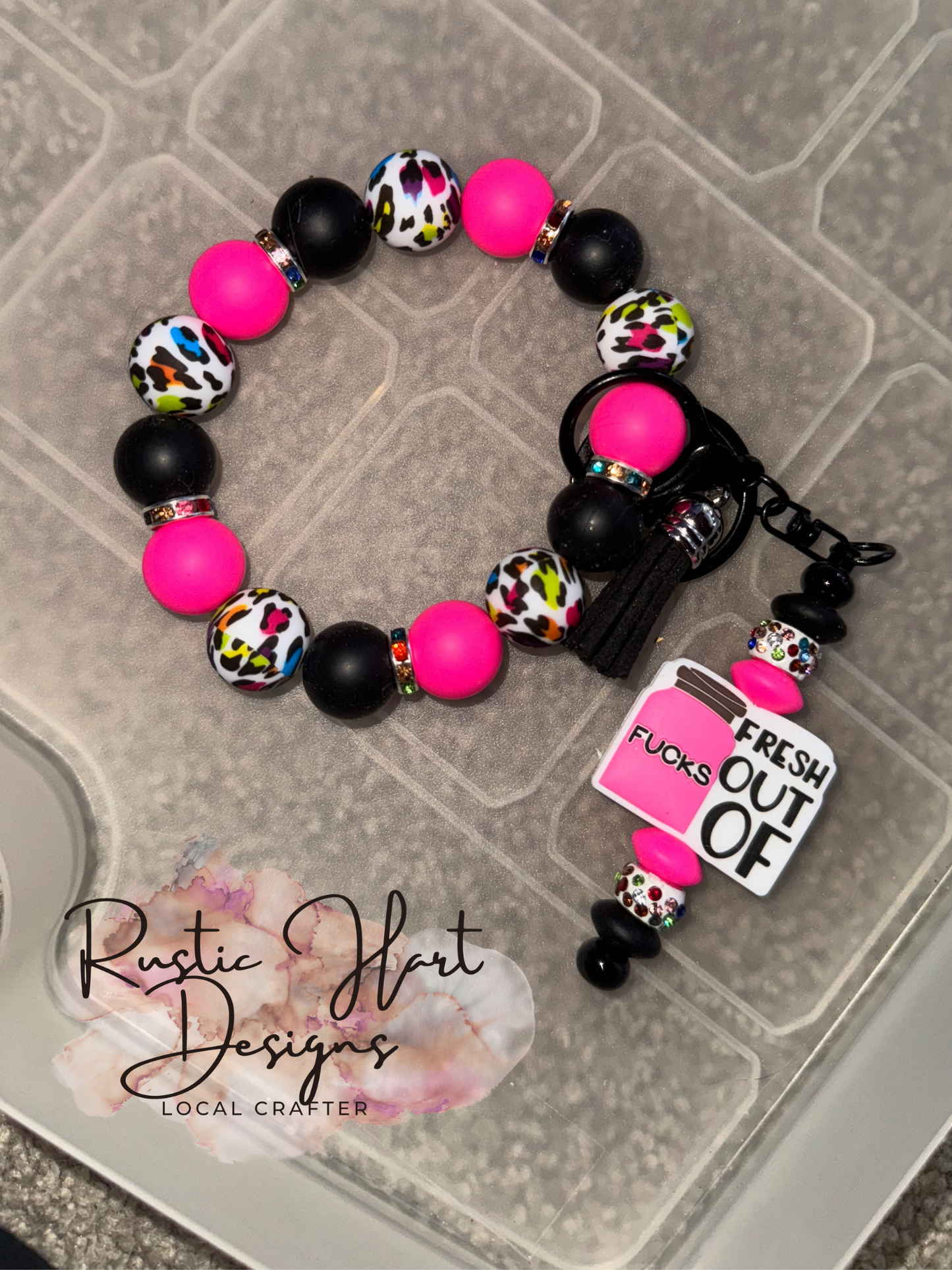 Beaded wristlet (fresh out of f*cks)