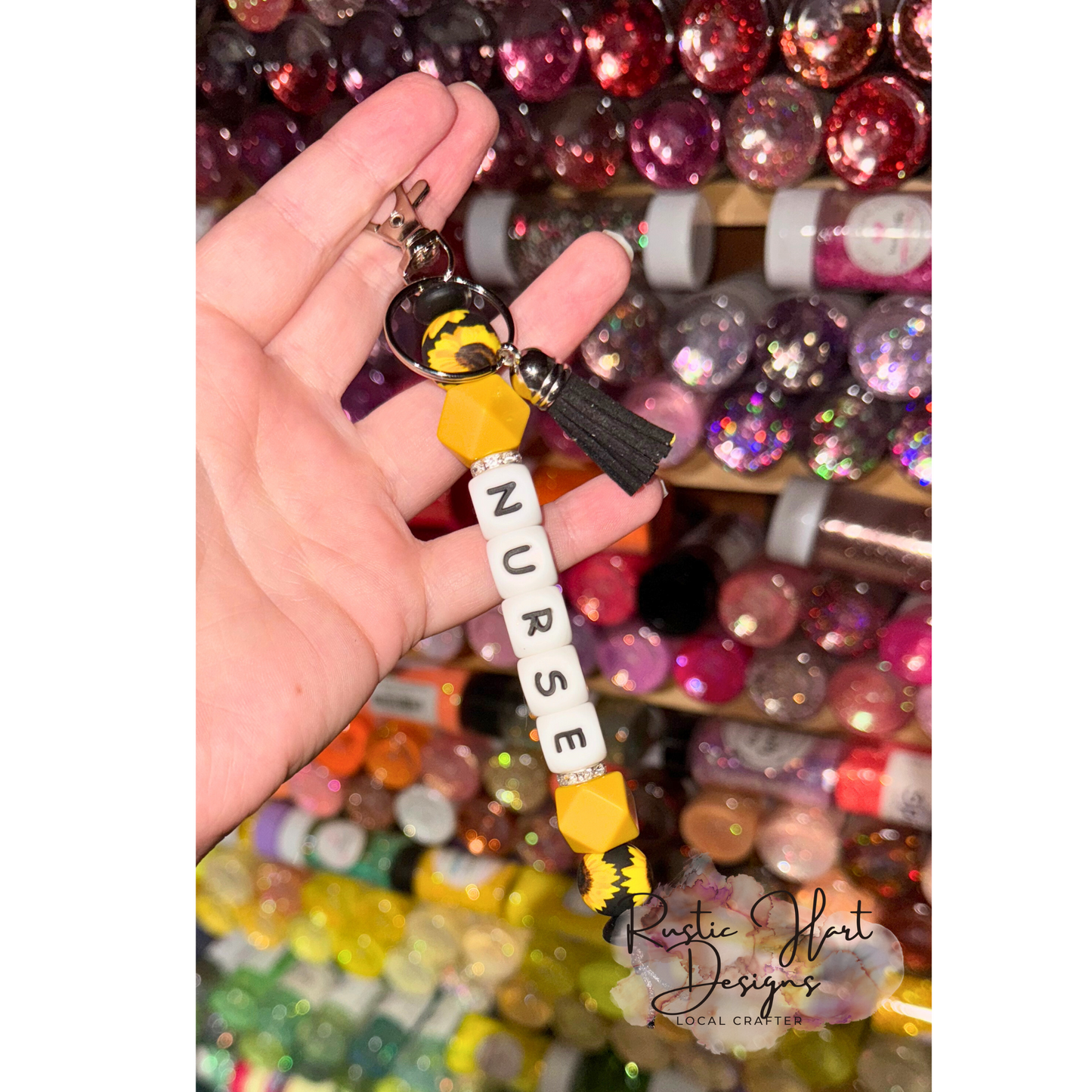 Sunflower nurse keychain