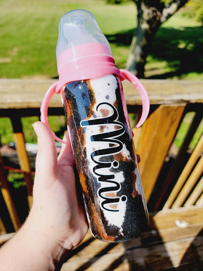 Glitter Cow Hide Mama Tumbler
