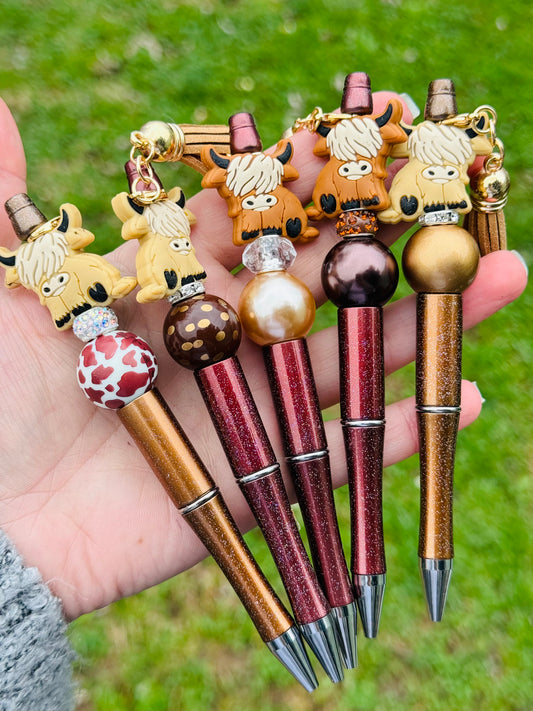 Highland Cow Beaded Pens (PRE ORDER)