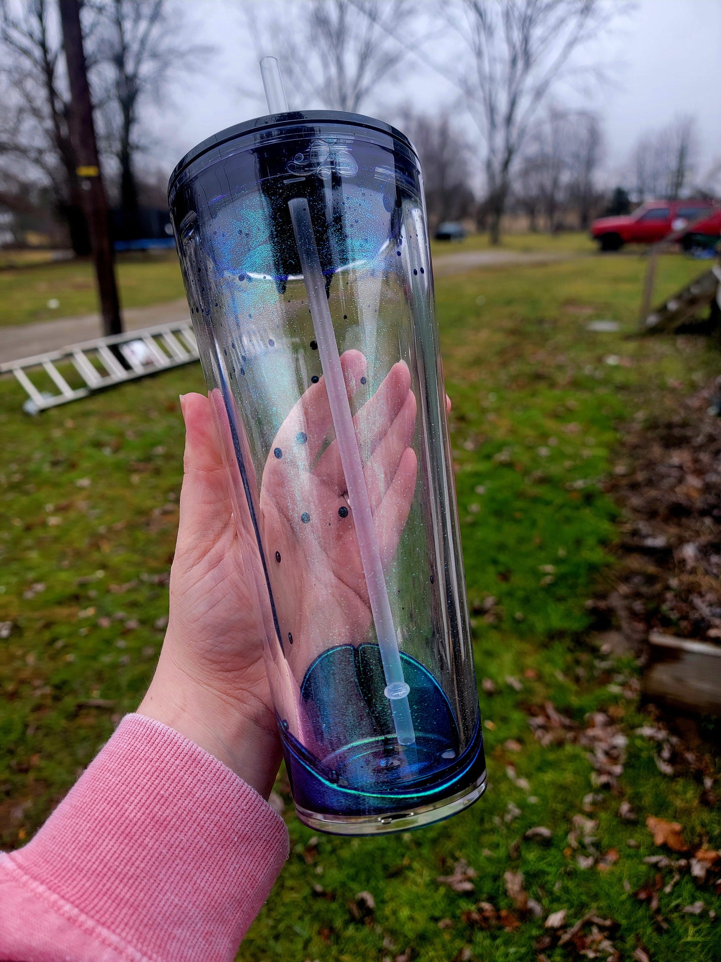 Oil slick snowglobe tumbler